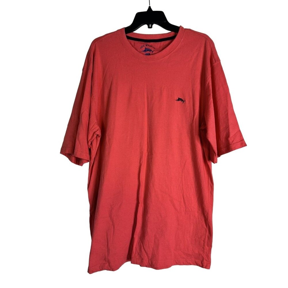 Joe Marlin Men’s Size XL T-Shirt Salmon Coral Logo Short‎ Sleeve Casual Tee